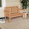 Natural Wooden Outdoor Garden Bench with Comfy Armrests and Backrest Suitable for 2-Person